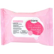 Cora lingettes démaquillantes peaux sèches et sensibles x 25