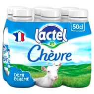 Lactel lait de chèvre demi-écrémé uht bouteille 6x50cl