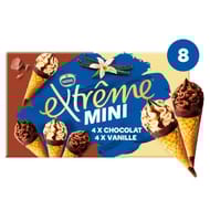 Extrême 8 mini cônes vanille chocolat 312g