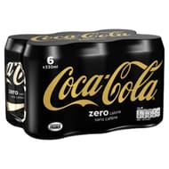Coca-Cola zéro sucres sans caféine boite 6x33cl