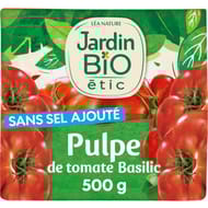 Jardin bio étic pulpe de tomate au basilic bio brique tétra 500g