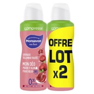Monsavon déodorant compressé pierre d'alun grenade hibiscus 2x100ml