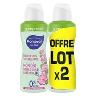 Monsavon déodorant femme spray pierre d'alun & fleur de lotus 2x100ml