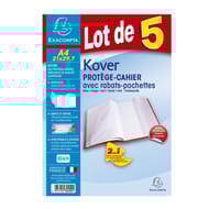 Exacompta Kover protège cahier avec rabats pochettes 21x29.7 translucide assortis