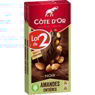 Côte d'or noir amandes 2x180g-360g