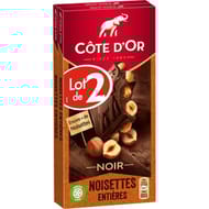 Côte d'or noir noisettes entières 2x180g-360g