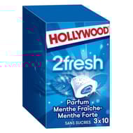 Hollywood 2fresh menthe fraîche forte 3 étuis de 10 dragées ss 66g