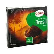 Cora café moulu pur arabica brésil  2 x 250g