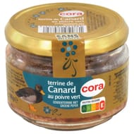 Cora terrine de canard au poivre vert 180g