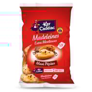 Ker cadelac 24 madeleines maxi pépites de chocolat extra moelleuses 600g