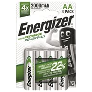Energizer 4 piles rechargeables AA 2000 mAh déjà chargées 110g