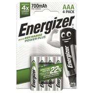 Energizer 4 piles rechargeables AAA - 700 mAh déjà chargées 52g