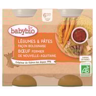 Babybio pot légumes pâtes façon bolognaise 6 mois 2 x 200g