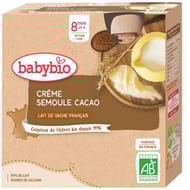 Babybio gourde crème cacao semoule 8 mois 4x85g