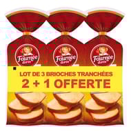 La Fournee Dorée brioches tranchées lot 3X500g 2+1 offerte