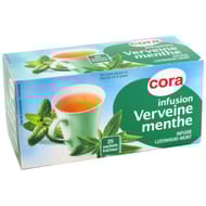 Cora infusion verveine menthe 25 sachets fraîcheur soit 32.5g