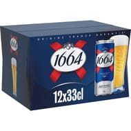 1664 bière blonde canettes 12x33cl 5.5%vol