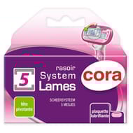 Cora recharges rasoir système féminin 5 lames x3