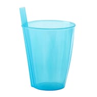 Mesa bella verre bleu translucide à paille intégrée 30cl