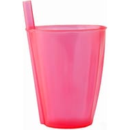 Mesa bella verre rose translucide à paille intégrée 30cl