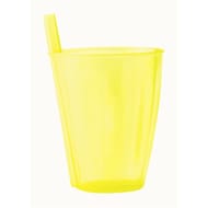 Mesa bella verre jaune translucide à paille intégrée 30cl