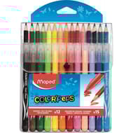 Maped 15 crayons de couleur + 12 feutres