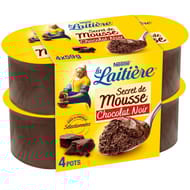 La Laitière Secret de mousse chocolat noir 4x59g