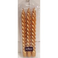 Devineau bougies flambeaux or torsadées x 3