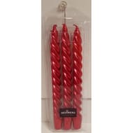 Devineau bougies flambeaux rouge x 3 torsadées