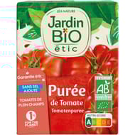 Jardin bio étic purée de tomates bio 200g brique