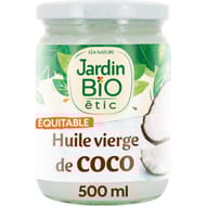 Jardin bio huile de coco vierge bocal verre 500ml