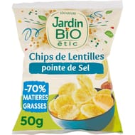Jardin bio etic chips de lentilles pointe de sel sans gluten sachet 50g