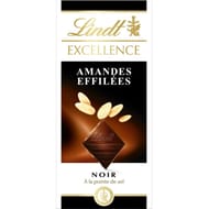 Lindt excellence noir amandes éffilées à la pointe de sel 100g