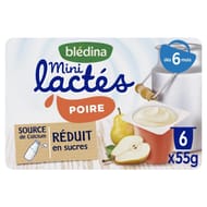 Blédina mini lactés poire dès 6 mois 6x55g