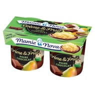 Mamie Nova dessert lacté crème et fruits poire chocolat 2x140g