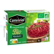 Convivial steak haché bio façon bouchère 15%mg 4x100g