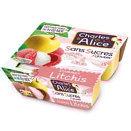 Charles & Alice spécialité de pommes et litchi 4x97g sans sucres ajoutés