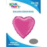 Ballon alu coeur rose 45cm