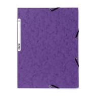 Exacompta chemise à élastiques 3 rabats 24x32 cm carte lustrée violet