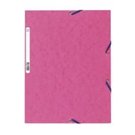 Exacompta chemise à élastiques 3 rabats carte lustrée rose fushia
