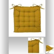 Galette chaise 38x38cm ocre