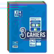 Oxford 3 cahiers easybook agrafe 24X32 96 pages grands carreaux coloris assortis
