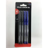 Lot de 4 stylos a encre gel coloris assortis