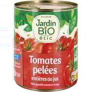 Jardin bio étic tomates entiéres pelées au jus bio boïte métal 800g