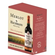 By haussmann vin pays d'oc merlot rouge bib 3l 13%vol