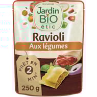 Jardin bio etic doy pack ravioli légumes bio sachet repas individuel 250g
