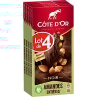 Cote d'or bloc noir amandes entières 4x180g-720g