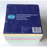 Bloc adhésif 4X100 feuilles 75x75 mm couleurs assorties