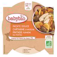 Babybio assiette patate douce châtaigne pintade sans gluten dès 12 mois 230g