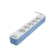 Chacon bloc 5 prises 16A + 2 USB - câble 1.5 m 3G1.0 mm  coloris blanc-bleu 298g